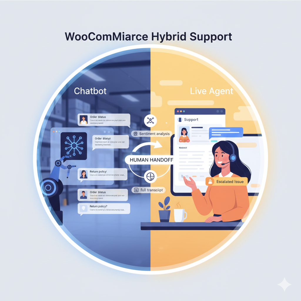 WooCommerce Chatbot vs. Live Agent: When to Automate & When to Intervene